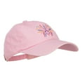 thumbnail image 5 of Mardi Gras Feather Mask Embroidered Washed Cap - Lt Pink OSFM, 5 of 5