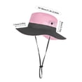 thumbnail image 2 of Children's Ponytail Sun Hat Wide Brim Bucket Hat for Kids UV Protection Foldable Summer Beach Fishing Safari Cap with Adjustable Chin Strap Breathable Mesh Outdoor Activewear Accessory, 2 of 3