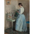 thumbnail image 2 of Herman Norrman 15x18 Black Ornate Wood Framed Double Matted Museum Art Print Titled - Lady Reading a Letter (1892), 2 of 5