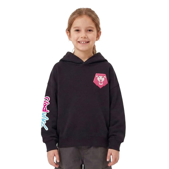 Girls KPop Demon Hunters Lion Head Logo and Saja Boys Lightweight Hoodie