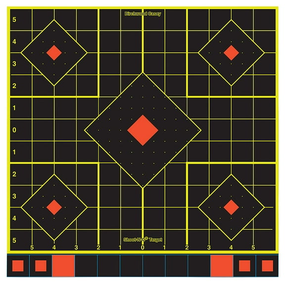 Birchwood Casey 34207 Shoot-N-C Sight-In 12" Self-Adhesive 5-Diamond Target 5 Pack Black/Red