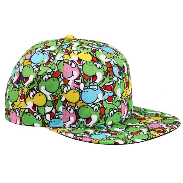 Super Mario Brothers Yoshi All Over Print Cap Blue 