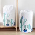 thumbnail image 4 of Quilt Storage Bags Cylindrical Clothes Pillow Blanket Bags Reusable Drawstring Packing Bag Under-Bed Storage Organizer, 4 of 8