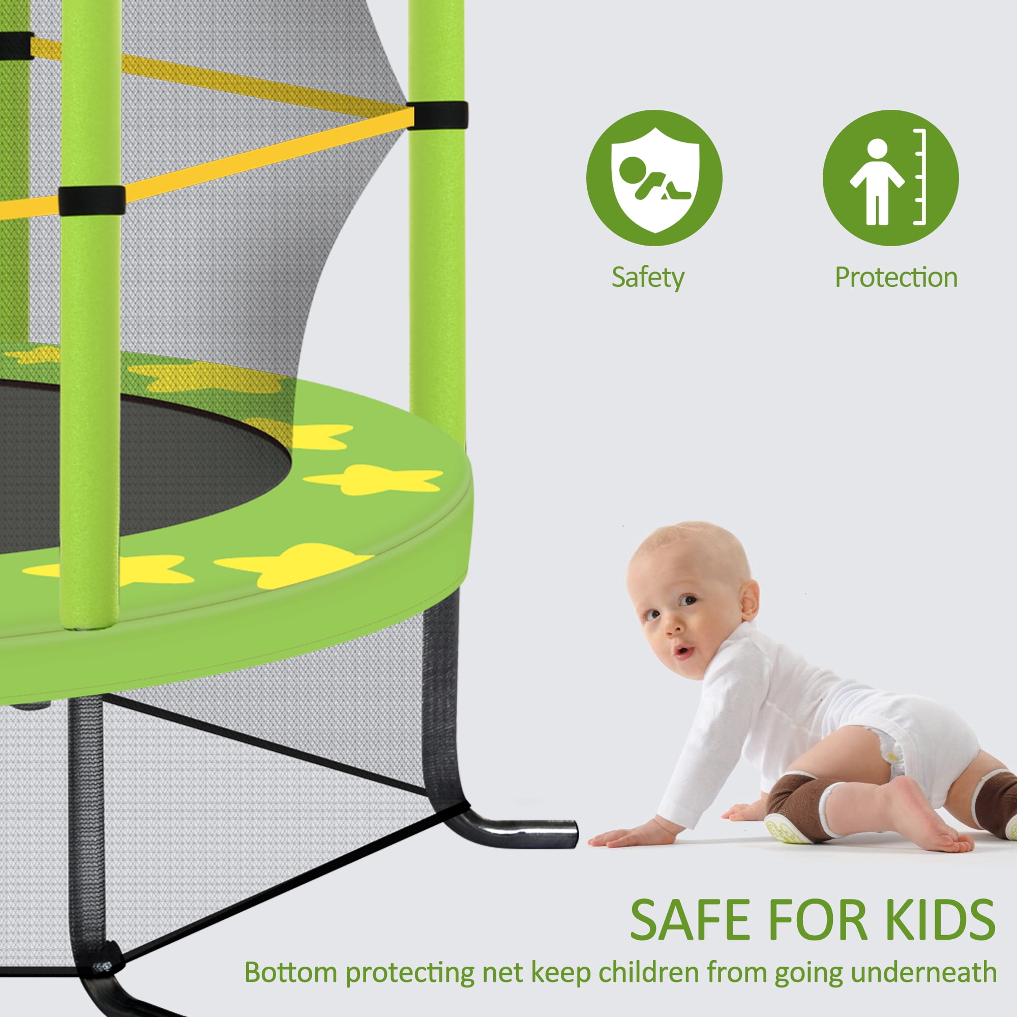 Seizeen Trampoline for Kids - 4.5FT Outdoor Trampoline with Enclosure, Round Mini Small Trampoline for Toddler Indoor Outdoor, As Christmas, Children's Day, Birthday Gifts