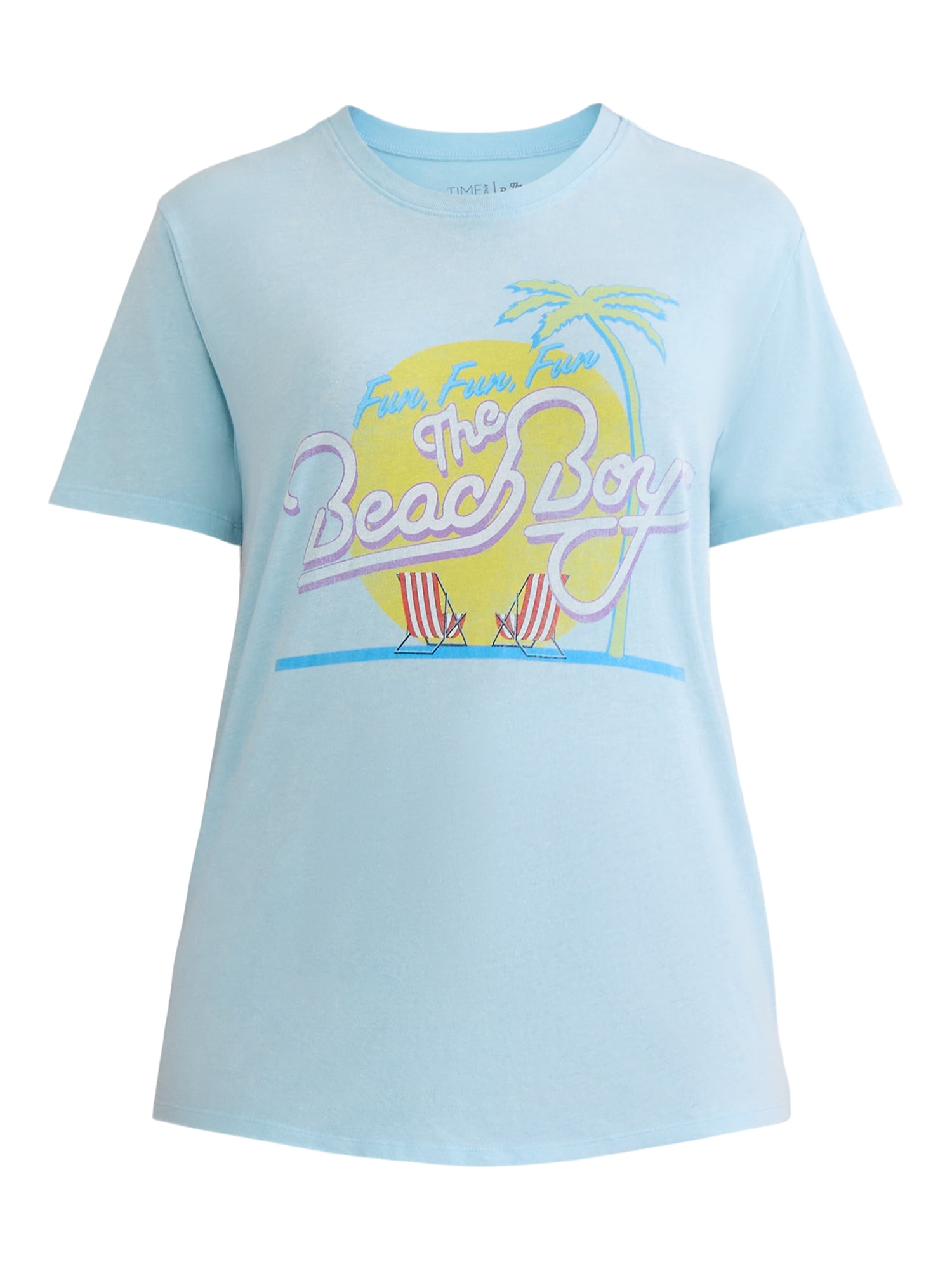 Time and Tru Women's Beach Boys Graphic Tee, Sizes XS-XXXL