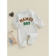 thumbnail image 4 of Elippeo Baby Boy Fall Romper Letter Embroidery Long Sleeve Crew Neck Full Length Jumpsuit, 4 of 8