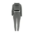 thumbnail image 3 of Kiapeise 3 Pcs Women Solid Color Outfits, Adults Long Sleeve Drawstring Hoodie + Tank Tops + Trousers with Pockets, 3 of 6