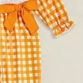 thumbnail image 4 of Gubotare Long Sleeve Romper Girl Baby Girls Romper Outfit Fall Winter Clothes with Accessories 0 3 6 9 12 18 24 Months (Orange,9-12 Months), 4 of 5