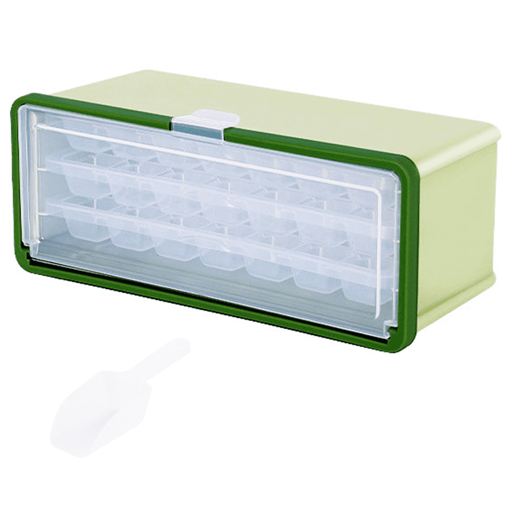 Double layer compressed ice tray with cover, BPA free ice tray, ice tray  with cover, each layer 32 cubic ice tray 