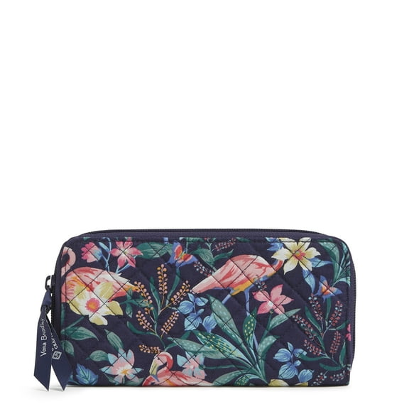 Vera Bradley Women's Cotton RFID Jordin Continental Wallet Flamingo Garden