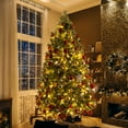 thumbnail image 4 of LAZY BUDDY 8FT Artificial Christmas Tree with 1000 Tips and 400 Warm White Lights, Prelighted Snow Flocked Pine Tree, Metal Stand for Office Home Store Party Holiday Decor, 4 of 14