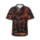 thumbnail image 1 of Balery Dark Skull King Throne Camisas hawaianas de manga corta para hombre, camisas playeras de corte holgado, camisas de vacaciones con botones,Large, 1 of 7