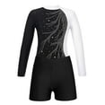 thumbnail image 4 of MSemis Kids Girls Gymnastic Leotard Outfits Unitard with Shorts Bodysuit Dancewear White 14, 4 of 7