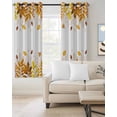 thumbnail image 2 of Yellow Leaf Blackout Curtains for Bedroom Living Room Darkening Curtains 54 Inch Long Fall Plant Country Vintage Watercolor White Short Curtain for Small Window Treatment Grommet Drapes 42"x54"x2, 2 of 9