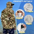 thumbnail image 6 of Bulopur Camo Print Men’s Rash Guard Fishing Shirt with Hood, UPF 50+ Sun Protection, Lightweight Long Sleeve Top with Breathable Face Mask, 6 of 8