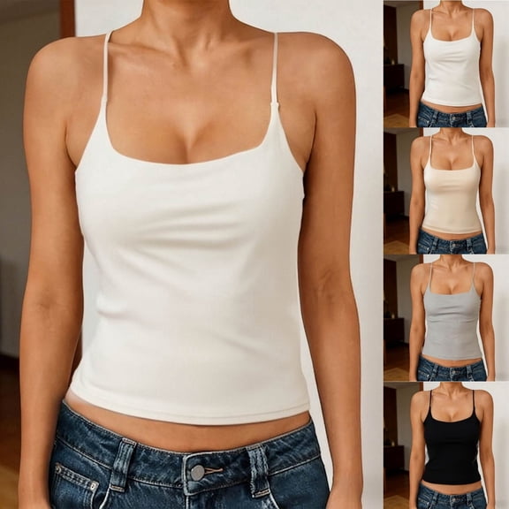 LILIYA 2026 Women Camisole with Built-in Bra Cup Strap Supportive Padded Tank Top Seamless Layering Cami Undershirt for Yoga Casual Wear