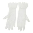 thumbnail image 2 of 1 par de guantes blancos de novia, guantes de encaje, de tul de completo, muñeca corta de disfraces, guantes de boda para damas para Yinane Guantes cortos, 2 of 8