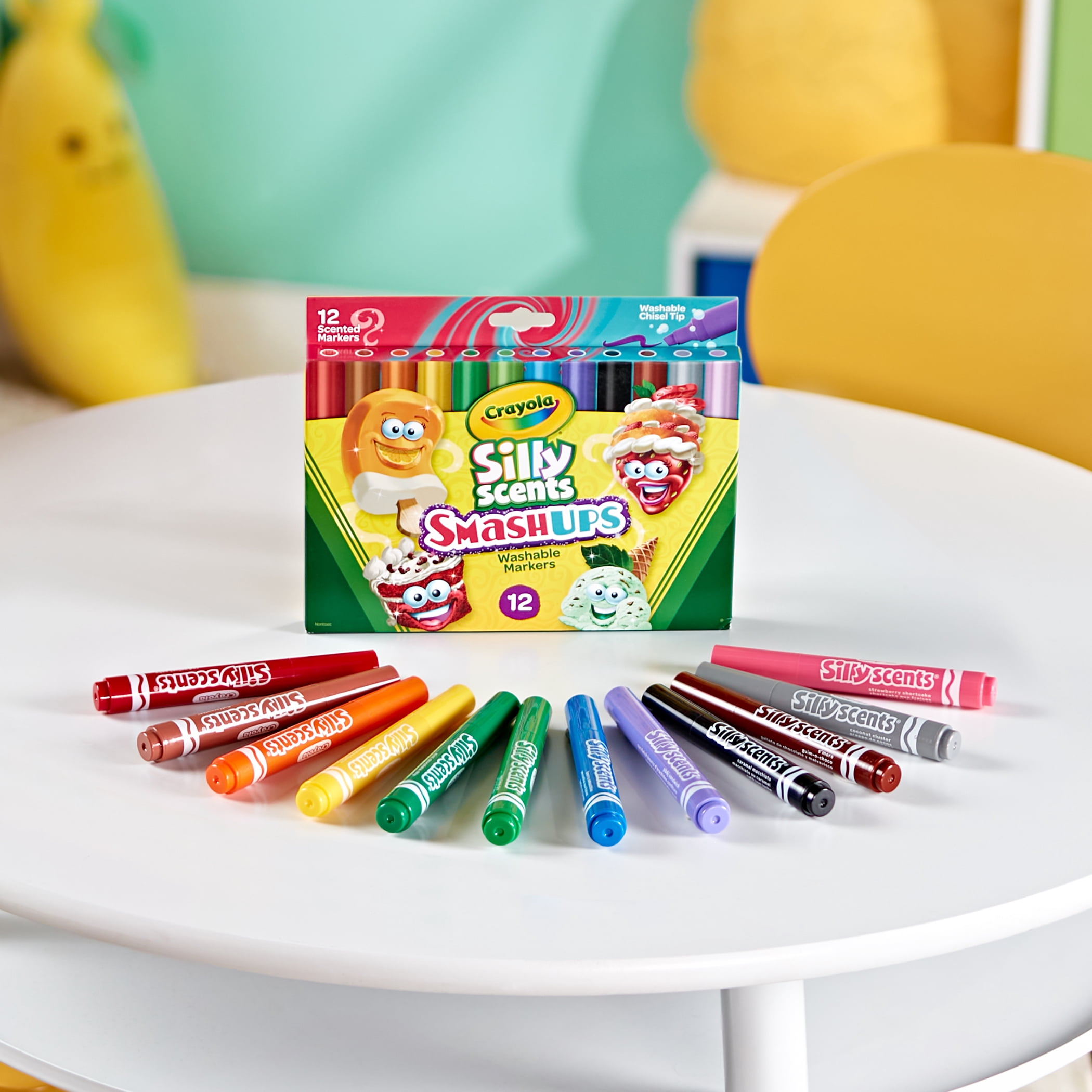 Crayola Wedge Tip Silly Scents Smash Ups Markers, 12 Per Pack, 3 Packs