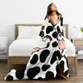 thumbnail image 4 of Cow Print Throw Blanket Soft Cozy Fuzzy Cow Blanket Lightweight Warm Fleece Plush Cow Blanket Cow Gifts for Kids Women Girls Bed Decor 40"X50", 4 of 6