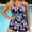 Navy, variant on Women's Ruffle Shape Swimsuits 2026 Control Tankini Top and High Waist Swimming Shorts Floral Print Tankini Sets for Wife Girlfriend Beach Towel Wrap Skirt (Dark Purple,20)