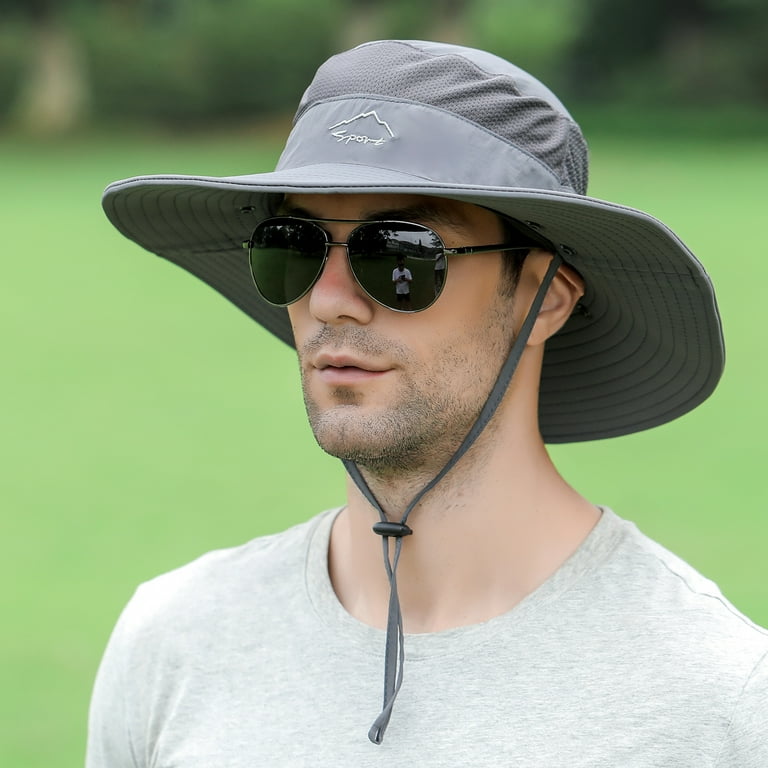 Eccomum Wide Brim Sun Hat with Detachable Neck Flap and Face Cover Men  Women Fishing Outdoor Travel Hat