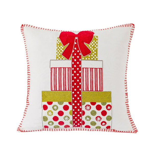 Xihbxyly Saldo de la cuenta en mi cuenta Almohada navideña Cojines navideños decorativos Cojines de menta Decoraciones navideñas rojas y blancas Almohada linda Funda de cojín decorativo navideño