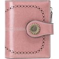 thumbnail image 1 of Cartera pequeña para mujer Tarjetero plegable de cuero Bloqueo RFID con bolsillo para monedas con cremallera, 1 of 5
