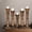 Medium Burnt_1, variant on Traditional Antique Dusk Handmade Mango Wood Set Of Five 6",9",12",9" & 6" Pillar Candle Holder for use, Living Room, Dinning Room, Study Room, Spa, Restaurants, Place Of Worship, etc