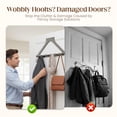 thumbnail image 3 of Puntoco 1PCS No Drill Door Hanger Corner Coat Rack Wall Mounted Clothes Rack Side Cabinet Hat Rack for Bedroom and Closet Organization -17.32*8.66IN, 3 of 3