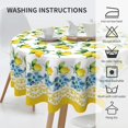 thumbnail image 5 of Lemon Yellow Fruit Flower Spring Summer Round Tablecloth Waterproof Wipeable Tablecloth Cover Home Restaurant Kitchen Picnic Party Decoration 60 Inch Circular Tablecloth for 20-47 Inch, 5 of 6