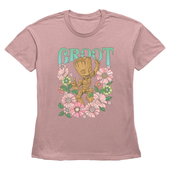 Women's Guardians of the Galaxy Groot Flower Dance Graphic T-Shirt
