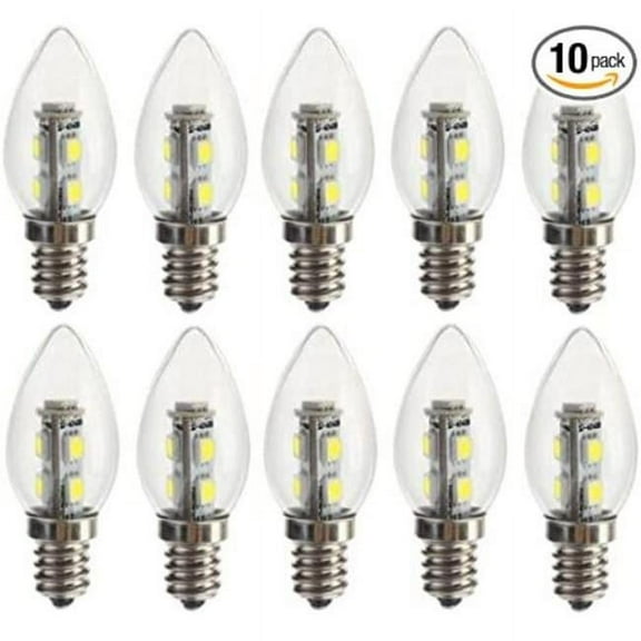 Bulbrite 862743 LED Mini 1 W Dimmable G16 Light Bulbs with Clear Plastic Finish & Candelabra E12 Base - 2700K Light, 70 Lumens, Warm White - Pack of 10