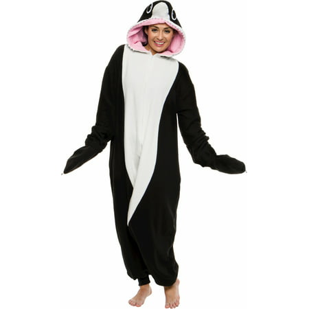 Killer Whale Animal Pajamas - Adult One Piece Novelty Orca Cosplay Costume by