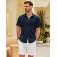 thumbnail image 2 of COOFANDY Men Button Down Shirt Short Sleeve Hawaiian Shirt Casual Button Up Shirts for Men, 2 of 6