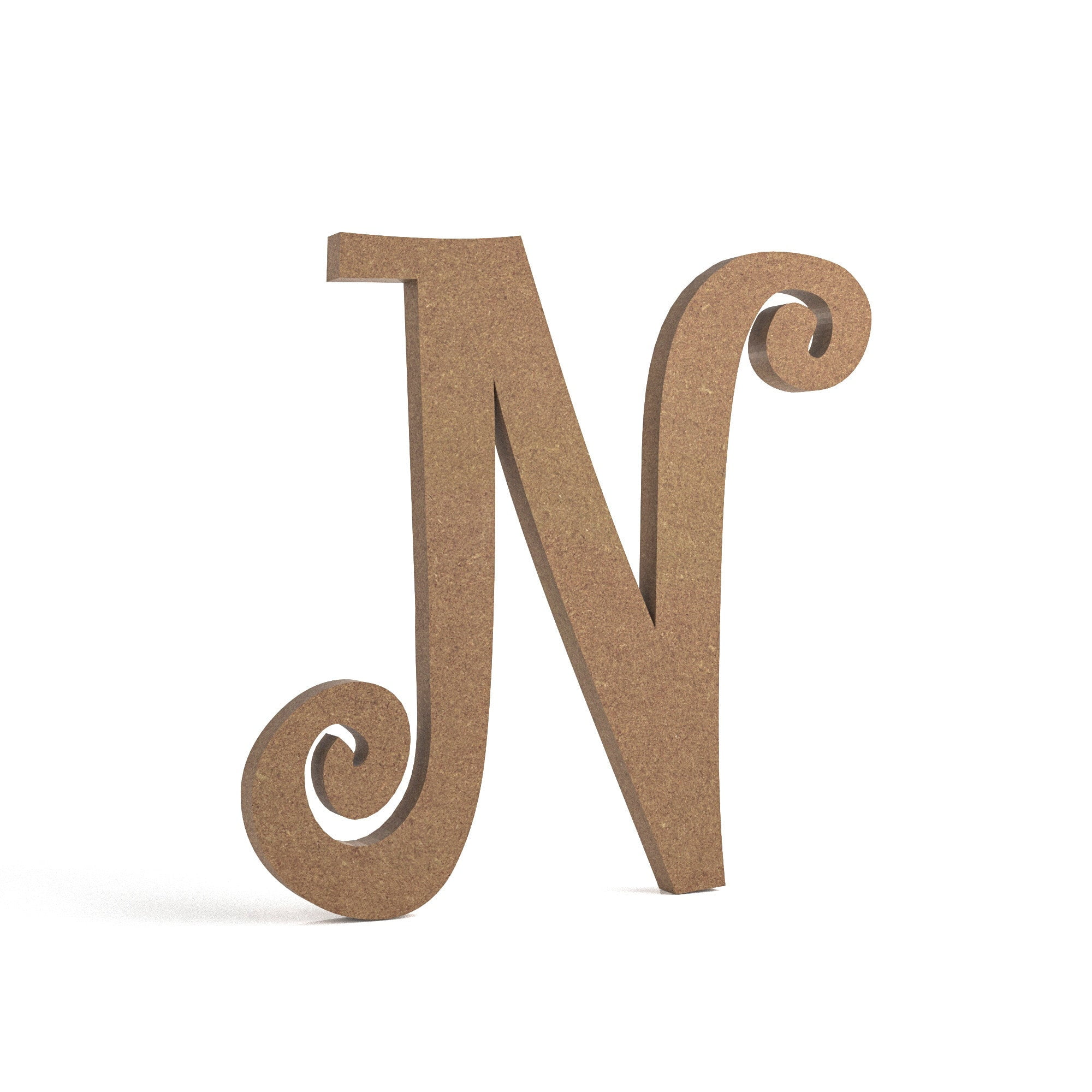6" Curly Wooden Letters Premium MDF Wood Wall Letters