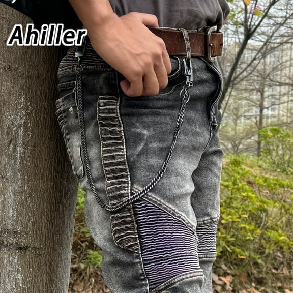 Hipster Hip-Hop Jeans Chain, 25cm Extended Chain with Double Lock Design to Prevent Loss Stylish Minimalist Style Suitable for Daily Wear & Fashion Accessories