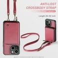 thumbnail image 6 of Decase for Apple iPhone 15 6.1 Inch (2023 Release),iPhone 15 Wallet Case With Crossbody & Wrist Strap,Zipper Card Pocket Stand Rugged PU Leather Phone Cover,for iPhone 15 - Red, 6 of 9