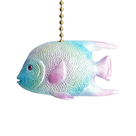- Tropical Ocean Reef Blue Angel Fish Ceiling Fan Pull