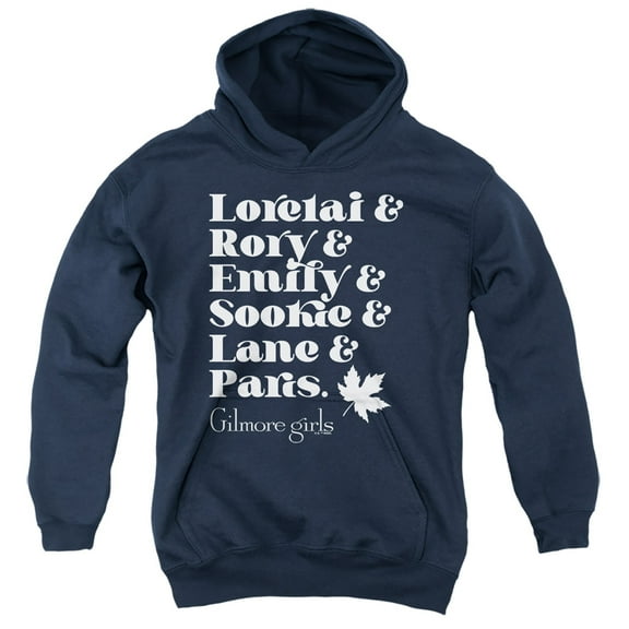 Gilmore Girls Name List Youth Kids Boy/Girls Pull-Over Hoodie, Navy, Small