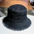 thumbnail image 5 of CoCopeaunts New bucket hats women summer Tassel Washed Denim Bucket Hats for Men Foldable Cotton Panama Cap Outdoor Beach Fishing Sun Hat, 5 of 6