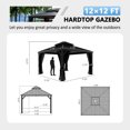 thumbnail image 6 of VEIKOUS 12'x12' Outdoor Hardtop Gazebo, Double Roof Metal Canopy for Patio, Garden, Backyard, Black, 6 of 12