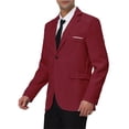 thumbnail image 4 of Abrigo Slim Fit para Hombre Inspire Chic, Blazer de Un Solo Botón, Formal, Color Burdeos, 4 of 7
