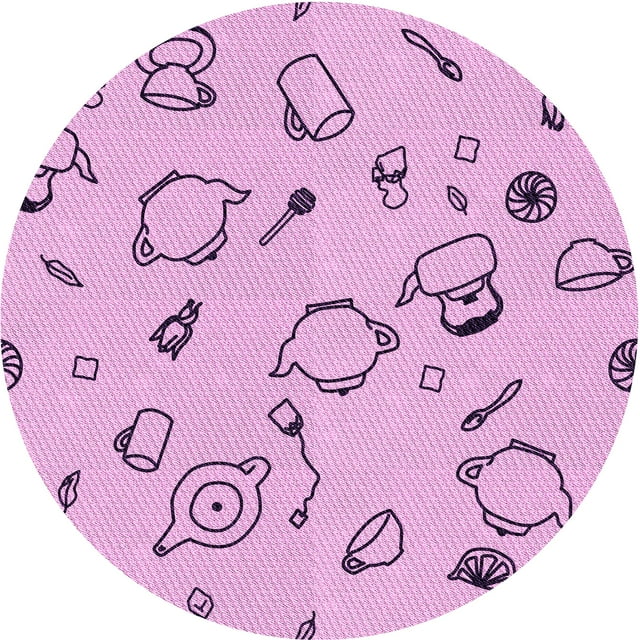 Ahgly Company Machine Washable Indoor Square Transitional Orchid Purple Area Rugs, 3' Square