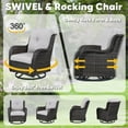 thumbnail image 3 of Giantfurnni 5 Piece Wicker Patio Furniture Set, Outdoor Swivel Rocker Chairs Set of 2 with Ottomans and Side Table, All Weather Outdoor Conversation Set for Porch Pool, 3 of 11