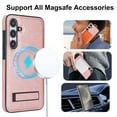 thumbnail image 3 of for Samsung Galaxy S23 FE PU Leather Back Case, Built-in Invisible Stand [Compatible with Magsafe] Protective Slim Kickstand Anti-fall Phone Cover Compatible with Samsung Galaxy S23 FE, Rosegold, 3 of 8