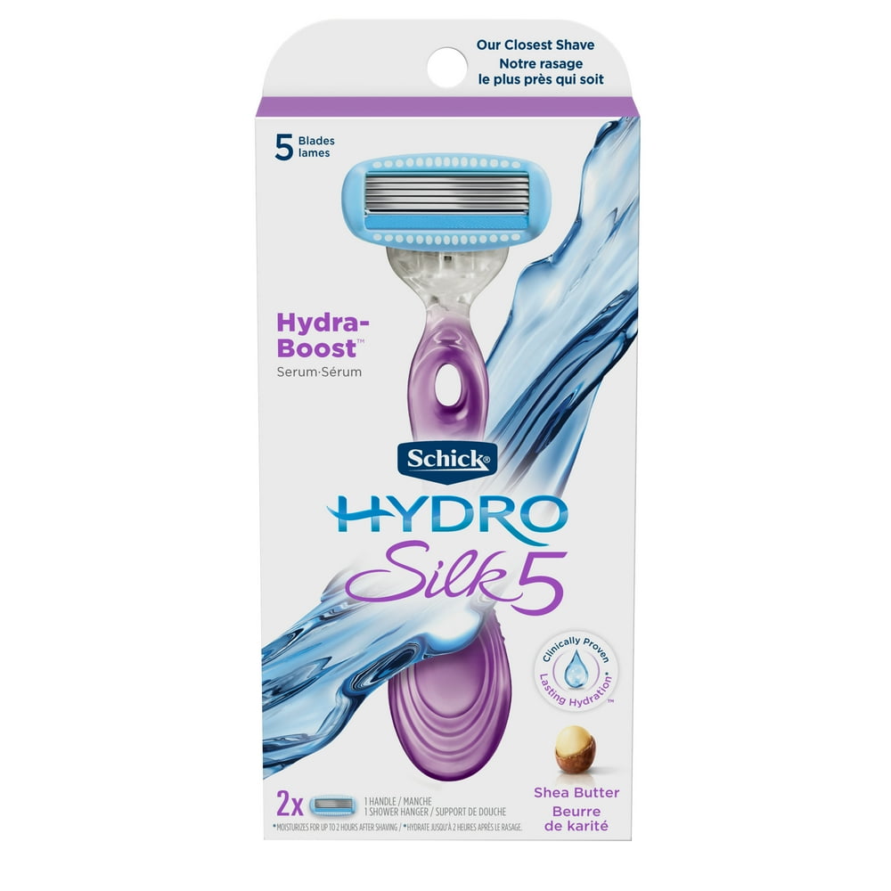 Schick Hydro Silk 5 Women's Razor, 1 Razor Handle and 2 Refills
