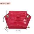 thumbnail image 2 of Bolso satchel para mujer Bolso bandolera de hombro de cuero PU con patrón de cocodrilo (rojo rosa), 2 of 7