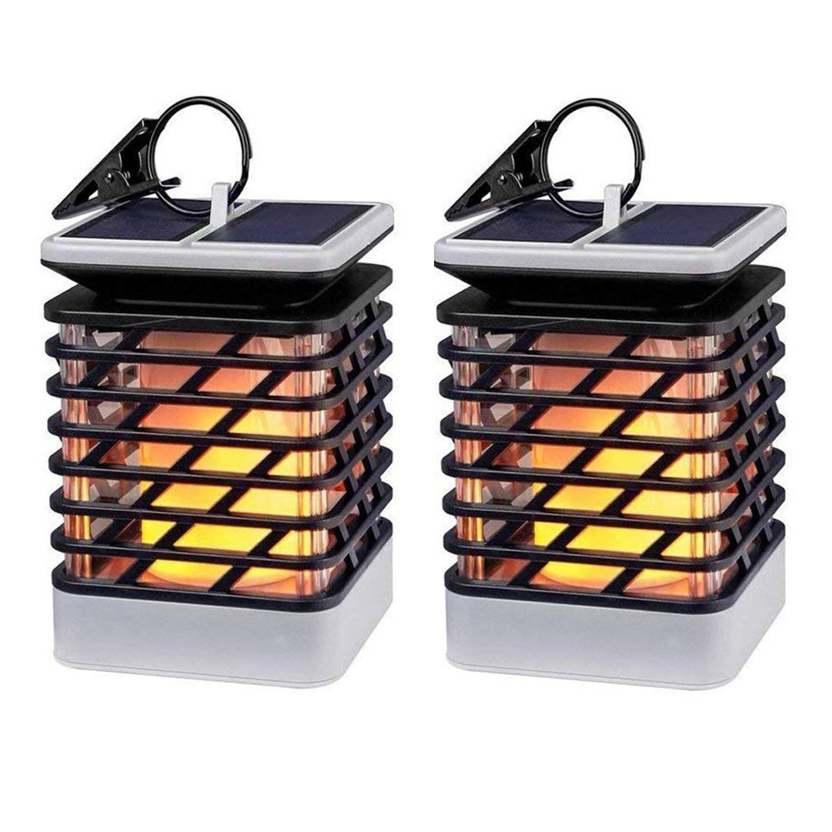 Vlio Solar Lantern Lights Outdoor Flickering Flame Hanging Lantern Light Auto On//Off Waterproof LED Dancing Solar Powered Lighting for Garden Patio Yard Pathway Decoration 2 Pack