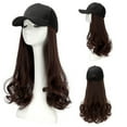 thumbnail image 2 of Womens Adjustable Baseball Cap Ponytail Trucker Fit Casual With Hair Extensions Synthetic Wig Hat Attached Long Pear Roll Curly Wave Hairpiece For Women, 2 of 3
