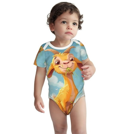 

Kdxio Happy Goat In Meadow Pattern Unisex Baby Cotton Short Sleeve Bodysuits-12 Months